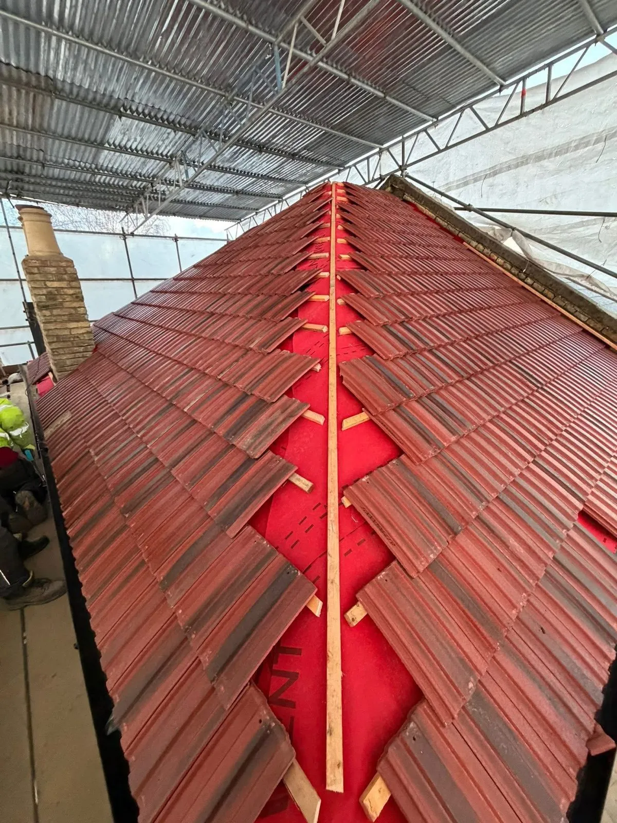 Complete roof replacement with new clay tiles in Cullompton